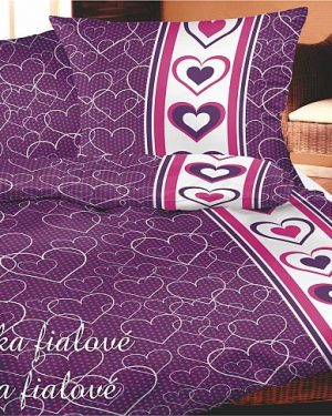Predlzene satenove obliecky Srdiecka fialove