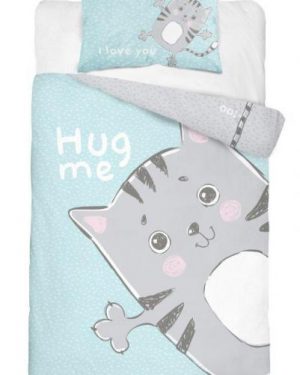 Detské obliečky do postielky Cat modré