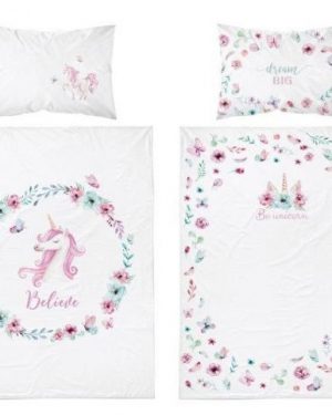 Bambusové posteľné obliečky do postieľky Unicorn