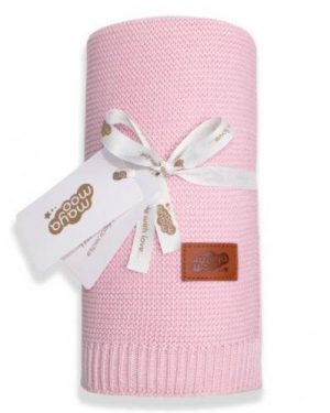 Pletené deky pre bábätka Maya Moo ružove