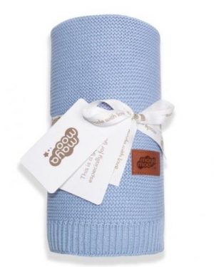Pletené deky pre bábätka Maya Moo modre