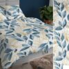 Bavlnené saténové posteľné obliečky barley modre