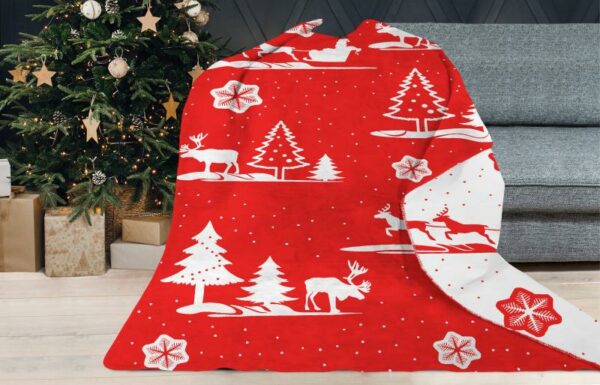 Vianočná deka červena