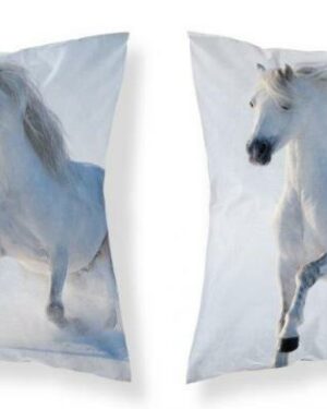3D obliečky na dekoračné vankúše Kôň biely