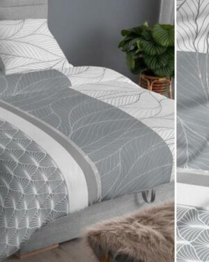 Bavlnené saténové posteľné obliečky Luxusne sive